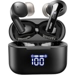 TOZO T20 Wireless Earbuds, Bluetooth Earphones 48.5 Hrs Playtime with LED Digital Display, IPX8 Waterproof, Dual Mic Call Noise Cancelling, 10mm Broad Range Speakers (In-Ear, Black)