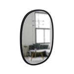 Umbra Hub 18 x 24” Oval Wall Mirror With Rubber Frame, Modern Room Decor for Entryways, Washrooms, Living Rooms and More, Black