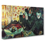 By The Deathbed By Edvard Munch Classic Painting Canvas Wall Art Print Ready to Hang, Framed Picture for Living Room Bedroom Home Office Décor, 20x14 Inch (50x35 cm)