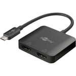 goobay 60173 USB C to HDMI Adapter / 4K @ 60Hz USB Splitter Laptop to 2 Monitors