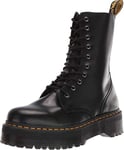 Dr. Martens Unisex 10 Eye Combat Boot, Black Polished Smooth, 3 UK