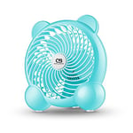 Gshy Ventilateur USB Mini Ventilateur Silencieux pour Dortoir Camping Bureau Voyage 2 Vitesse 7 Pouces (Bleu)