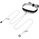 Fifty Shades Of Grey Play Nice Satin Collar and Nipple Clamps - Sølv