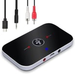 Bluetooth Adapter Receiver 5.0, 2 i 1 trådlös Bluetooth Audio Transmitter Receiver med 3,5 Mm Aux L/R-kabel,[J22]