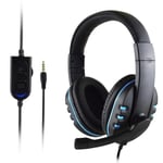 LED Light Gaming Over Ear Headset Gamer casque Deep Bass Game Headphones ¿couteurs pour ordinateur PC PS4 XBox audifonos gamer fones-Blue NO LED PS4_XINENGJI