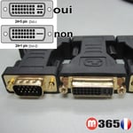 1 Adaptateur vga male vers dvi -i 24+5 femelle DVI-I adapter 