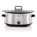 Crockpot Mijoteuse | 6,5 L (plus de 8 personnes) | Récipient adapté au feu fort pour dorer la viande et les légumes | Acier inoxydable [CSC086X]