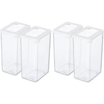 Smartstore Vision säilytyspurkki 1,6 L, kirkas valkoinen, 4-PACK