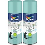 Lot de 2 - Peinture aérosol Color Touch Multi-Supports - Satin Vert Jade 400 ml Dulux Valentine