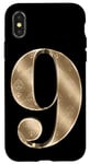 Coque pour iPhone X/XS 9 (neuf) Numéro préféré d'anniversaire Motif fleur de lys