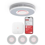 X-Sense Smart Smoke Alarm for Home with English Voice Alerts and 17 Locations, Wi-Fi Smoke Alarm with SBS50 Base Station, Wireless Interlinked Fire Alarm, XS0B-MR31