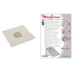 Moulinex A26B09 Pochette de 6 Sacs + 1 Filtre Modèles Boogy / Gimini / Principio, Blanc