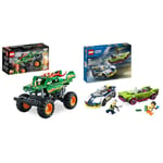 LEGO 42149 Technic Monster Jam Dragon, 2-en-1, Jouet Monster Truck pour Racing & City La Course-Poursuite Entre la Voiture de Police et la Super Voiture, Jouet Imaginatif et de Rôles