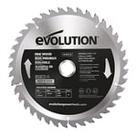 Evolution Power Tools FW255TCT-60 Fine Finish Wood Cutting TCT Tungsten Carbide Saw Blade, For Mitre & Table Saws, Smooth Fast Cuts In Sheet, Ply & Hardwood, Clean, Splinter Free Cut, 60 Teeth, 255mm