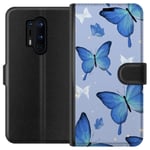 Plånboksfodral till OnePlus 8 Pro med Blå fjärillar motiv