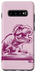 Coque pour Galaxy S10+ Trex Dinosaure DJ électronique Beats Musique Art Drôle