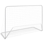 Fodboldmål med net 182x61x122 cm stål hvid