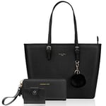 URAQT Cabas Femme, Grand Sac à Main Femme avec portefeuille femme et porte-cartes femmes, Cabas Fourre-Tout Cuir PU, Sac à Main Shopping Femme Grand Format, Shopper Porté Epaule Bandoulière A4