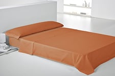 Play Basic Collection Lisa 3-Piece Duvet Cover Set, Polycotton, Orange, Khaki, 270 x 290 x 3 cm