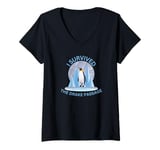 Womens Antarctica I Survived The Drake Passage Penguin Iceberg V-Neck T-Shirt