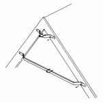 TELEVES Gavlbeslag bøyd 125cm