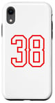 Coque pour iPhone XR Numéro #38 Blanc Rouge Sport Numéro 38