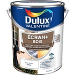 Dulux Valentine - ecran+ bois - Peinture satinée pour bois extérieur - Volets, portes, fenêtres, portails - Blanc 5 l