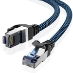 CABNEER Cable Ethernet 1M, Câbles Ethernet Cat 8 Réseau RJ45 Haut Débit 40Gbps 2000MHz Nylon Tressé Double Blindage Rallonge Ethernet Cat 8 Compatible avec Routeur Modem Décodeur TV