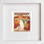 Lumartos, Vintage Vintage Poster Champagne Ruinart Square Contemporary Home Decor Wall Art Print, White, 23X23