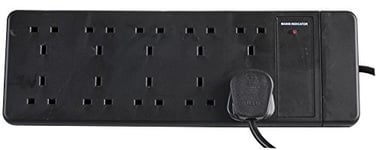 PRO ELEC PEL01388 10-Gang Extension, Black, 5m Lead