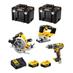 Kit DEWALT DWK301 - DCD796 + DCS334 + DCS570 - Sans fil 18V - 2 batteries 5Ah