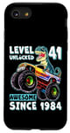 iPhone SE (2020) / 7 / 8 Level 41 Unlocked T Rex Monster Truck Dinosaur 41st Birthday Case