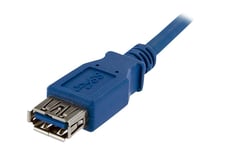 StarTech.com 1m Blue SuperSpeed USB 3.0 Extension Cable A to A - Male to Female USB 3 Extension Cable Cord 1 m (USB3SEXT1M) - USB-förlängningskabel - USB typ A till USB typ A - 1 m