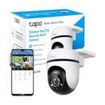 TP-Link Tapo 1080p Full HD Outdoor Pan/Tilt Security Wi-Fi Camera, 360° Smart Person/Motion Detection, IP65 Weatherproof, Night Vision, Cloud &SD Card Storage, Alexa&Google Home (Tapo C500), White