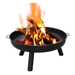 Hengda Brasero de jardin Bol de feu 80 cm fond en dentelle pieds anti-rouille barbecue Fire Pit pour chauffage