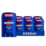 MENNEN - MARINE Deodorant Homme 24H - Stick Large - Sans Alcool - Anti-Traces - 60 ml - Lot de 6