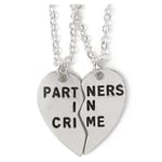 Partners In Crime Kompis/Partner x2 halsband hjärta Rostfri kedja