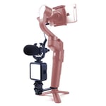 Inov8 Gimbal Vlogging Kit - with Aluminum Adapter Converts Tripod Mount to 3x Cold Shoe & 1/4" Tripod Screw and 49 LED Video/Photo Light and Shotgun Microphone for Blogging, YouTube, Tik Tok…