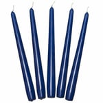 Blue Taper Dinner Candles  9" 24cm Candle Unscented 7 Hour Burn Time 5 Pack