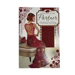 Love To Partner Woman In Red Gown Design Valentine's Day Card