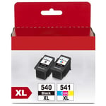 HALLOLUX PG-540 XL CL-541 XL Remplacement pour Canon 540 et 541 XL Encre pour Canon 540 541 540XL Compatibles pour PIXMA MG3650 MG3550 MG4250 MG3650S MG3600 MX475 MG2150 MG3150 (1 Noir, 1 Tri-Couleur)