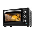 Four de comptoir Bake&Toast 3090 Noir Gyro, 30 l, 1500 w, 5 fonctions différentes, Comprend une broche rotative, Éclairage intérieur, Bac