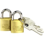 Burg Wachter - Cadenas avec serrure à clé Burg Wächter 2er Set Duo 222 20 sb laiton 2 pc(s) - laiton