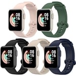 BANGTING 5 Pièces Remplacé Bracelet Compatible avec Xiaomi Mi Watch Lite/Redmi Watch Lite, Bracelets en Silicone (5 Couleurs)