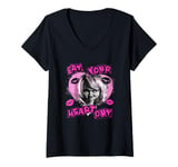 Womens Chucky Eat Valentine's Day Your Heart Out Tiffany Retro Logo V-Neck T-Shirt