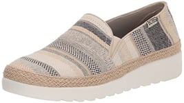 Skechers Femme Flexpadrille Hi-Woven Stripe Gore Slip on Basket, Bleu Marine Multicolore, 41 EU