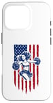 Coque pour iPhone 16 Pro Drapeau américain de pom-pom girl pour pom-pom girl drapeau américain