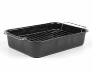 Russell Hobbs Roaster Tray Oven Roasting Pan & Rack Romano Vitreous Enamel 34cm