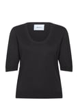 Minus Mspam Scoop Neck Knit T-Shirt Svart