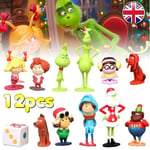 12Pcs How the Grinch Stole Christmas Cartoon Action Figure Kids Toy Doll Gifts